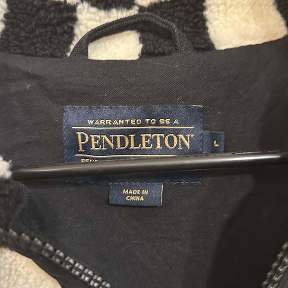 Pendelton Checkerboard White Black Jacket Fleece Size Large - Picture 8 of 14